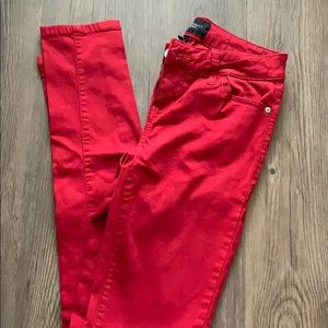 Red Stretchy Skinny Jeans